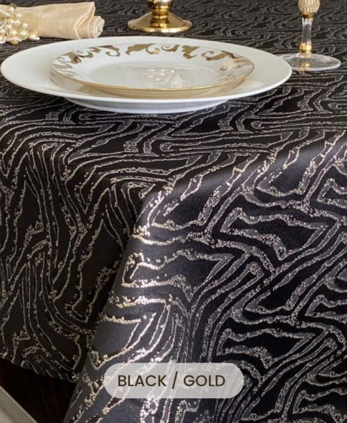 Daniella Black Gold Table Cloth